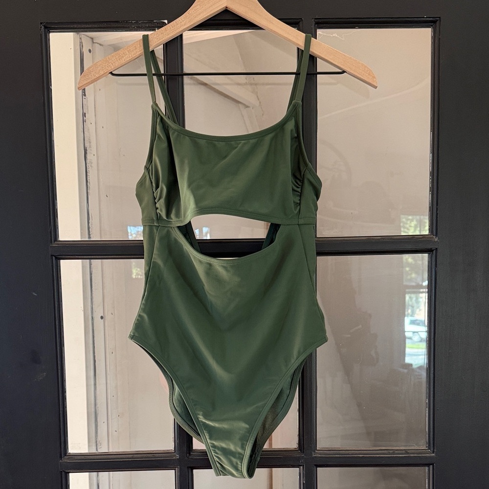 Shade & Shore Olive Green One Piece Swimsuit